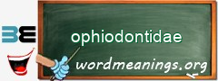 WordMeaning blackboard for ophiodontidae